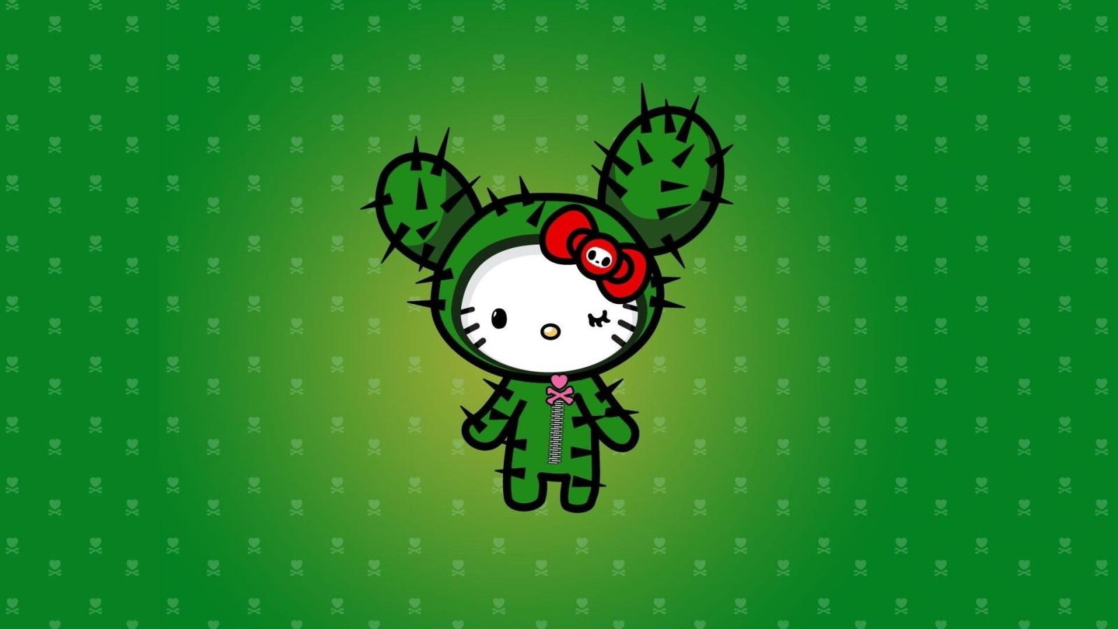 1920x1080 green emo hello kitty cactus 1920x1080 wallpaper – Anime Hello