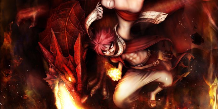 3840x2160 Fairy Tail - Natsu Dragneel & Dragon Igneel HD wallpaper download