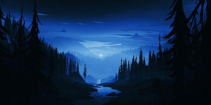 1920x1200 Download 1920x1200 wallpaper dark night, river, forest, minimal