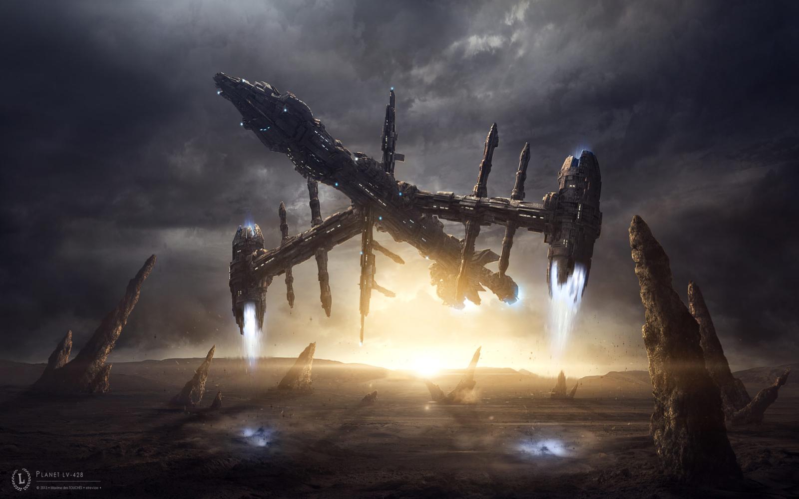 1920x1200 Alien Spaceship Landing Sci-Fi Wallpapers | Free Computer Desktop