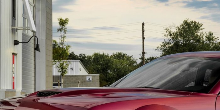 1125x2436 Download 1125x2436 wallpaper dodge challenger demon srt, blood-red