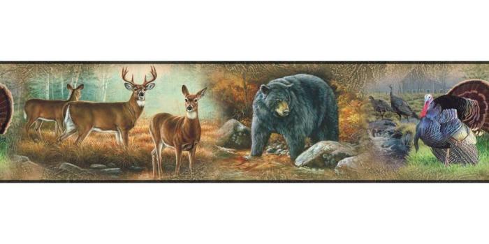 1000x1000 HUNTING OUTDOORS Great Wildlife 15' Wall Border Decals Wallpaper