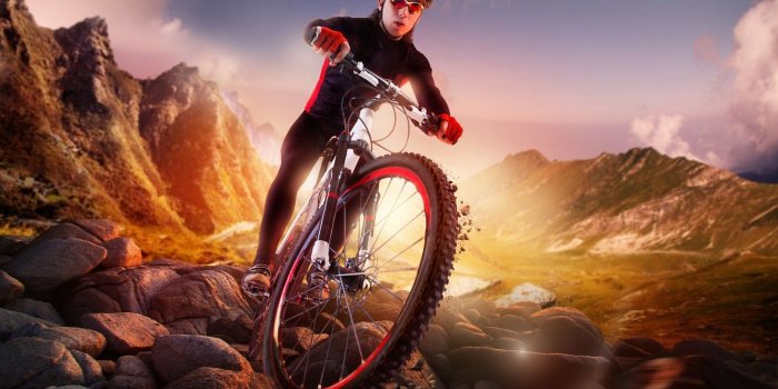 1332x850 Wallpaper mountains, stones, sport, cyclist images for desktop