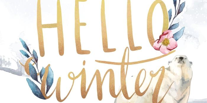 1400x1400 Hello winter watercolor typography vector | free image by rawpixel
