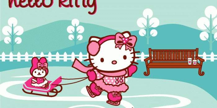 1024x768 Hello Kitty Winter Wallpapers