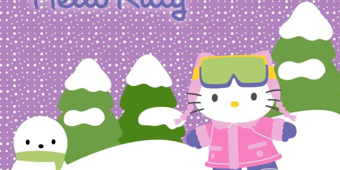 1024x768 Free download Hello Kitty Winter Wallpaper Hot HD Wallpapers