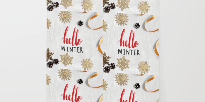 1500x1500 Hello Winter Holiday Typography Greeting Wallpaper by