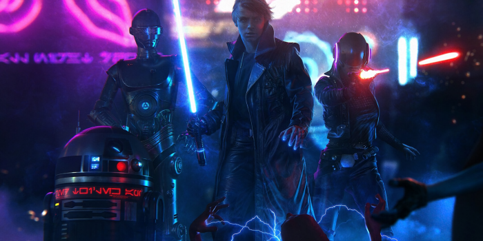 1920x1080 4529063 #digital art, #Luke Skywalker, #cyberpunk, #Star Wars