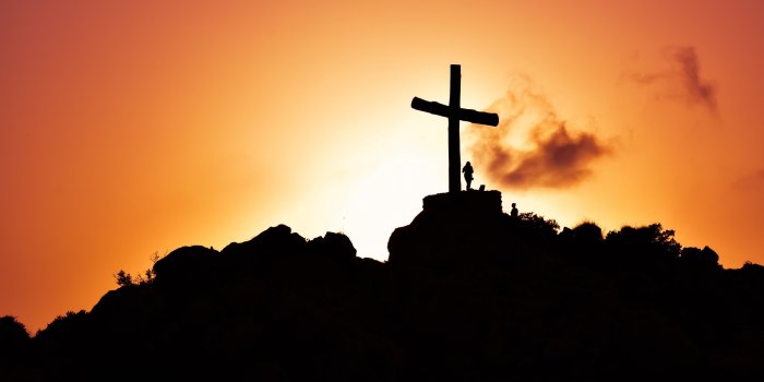 3840x2160 Wallpaper Cross, Sunset, Silhouette, Hill, Christianity, Jesus