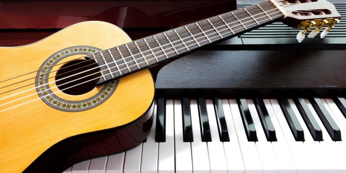 1332x850 Wallpaper Piano, Guitar, music images for desktop, section музыка