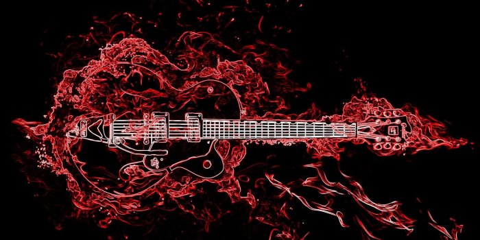 1920x1080 HD Neon Guitar Wallpaper