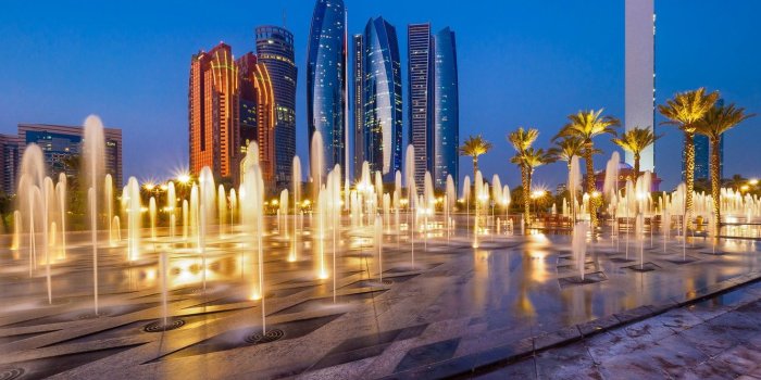 1332x850 Wallpaper skyscraper, home, fountain, UAE, Abu Dhabi images for