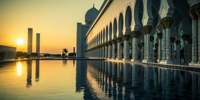 1920x1200 Wallpaper of Grand Mosque, Abu Dhabi, закат background & HD image