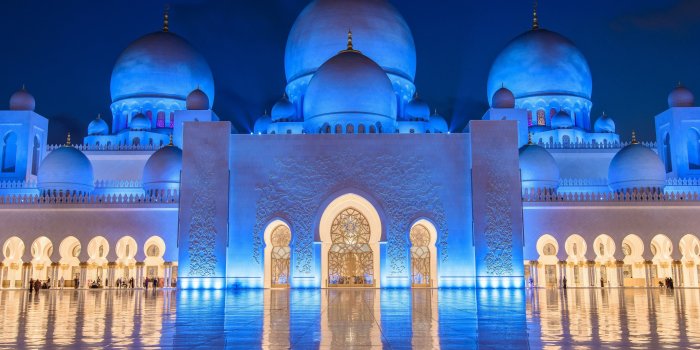 3840x2160 Wallpaper Sheikh Zayed Mosque, Abu Dhabi, night, 8k, Architecture