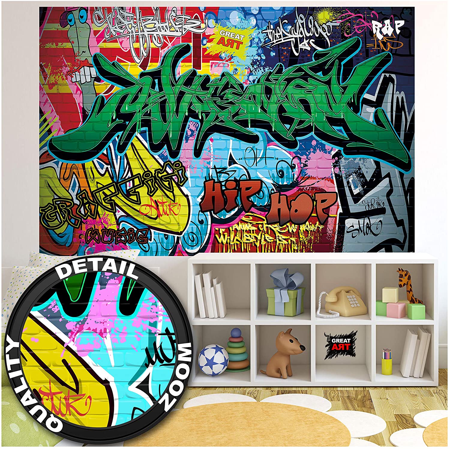 1500x1498 Amazon.com: Kid's Room Nursery Poster – Graffiti – Picture