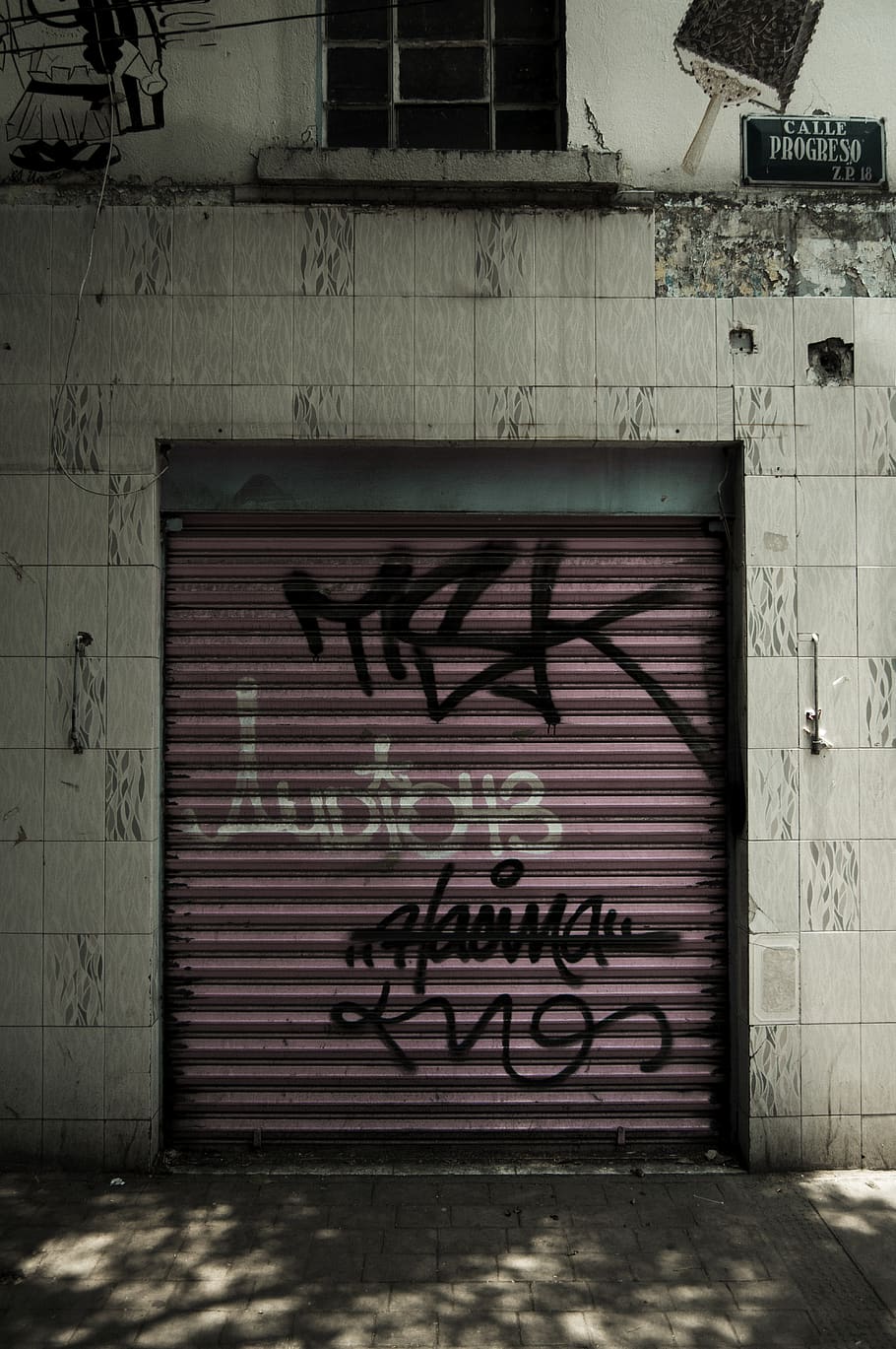 910x1369 HD wallpaper: home decor, wall, graffiti, window, door, curtain