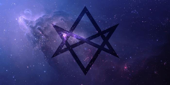 1920x1200 thelema unicursal hexagram space universe purple bring me the