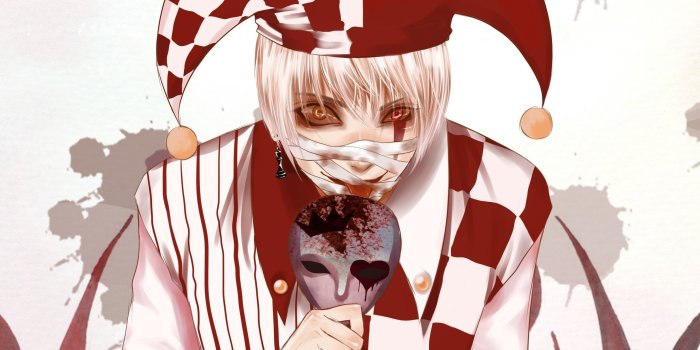 2560x1600 White and red clown with a mask wallpaper - Anime wallpapers - #47896