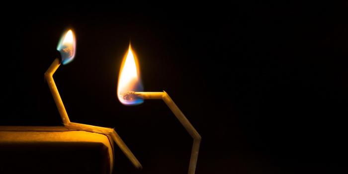 1920x1200 Flames couple black background matchsticks wallpaper | 1920x1200