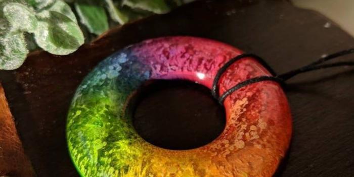 794x1059 Donut Ring Rainbow Pride Pendant Resin Ink Queer LGBT | Etsy