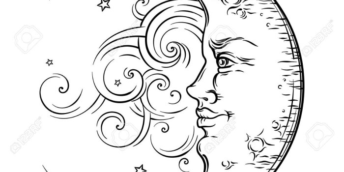 1300x1300 28 Drawn Moon bohemian moon Free Clip Art stock illustrations