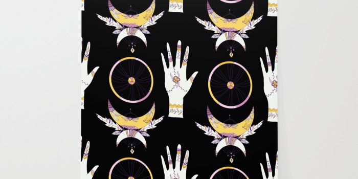 1500x1500 Bohemian hands moon and star black Wallpaper by betterhome | Society6