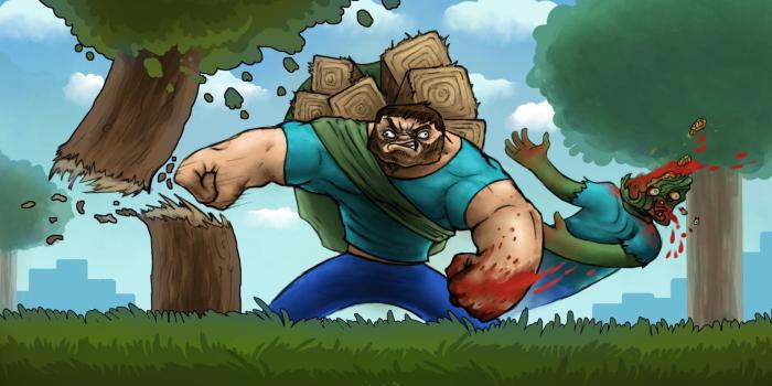 1920x1080 Minecraft, Steve, Video Games, Zombies, Fan Art, Blood Wallpapers