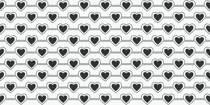1600x1600 Seamless Pattern of Heart, Vector Seamless Geometry Pattern for