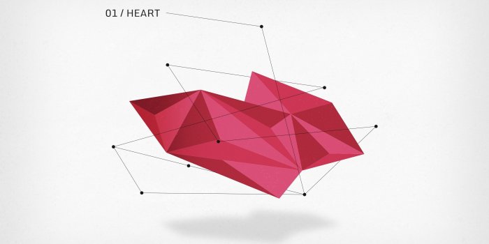 2880x1800 Geometry of a red heart in low poly wallpaper - Digital Art