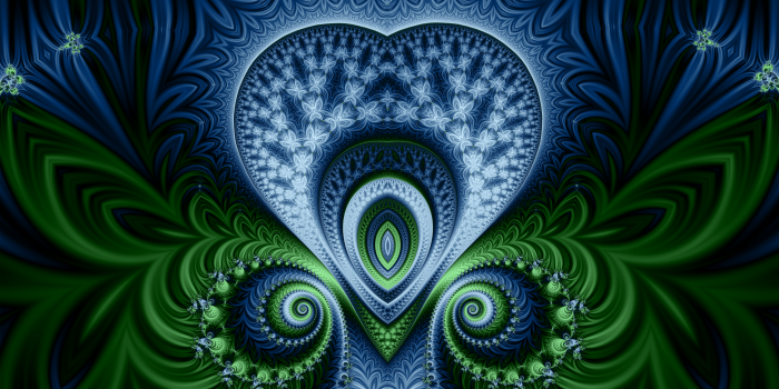 2560x1440 2560x1440 Blue Heart Green Leaves desktop PC and Mac wallpaper