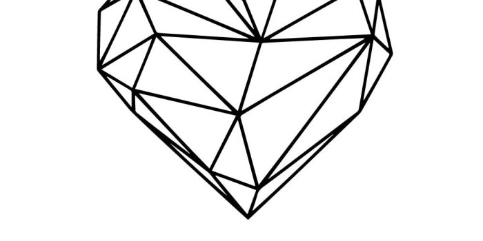 1000x1000 Beauty Geometry of the heart Vinyl Wallpaper Roll Furniture