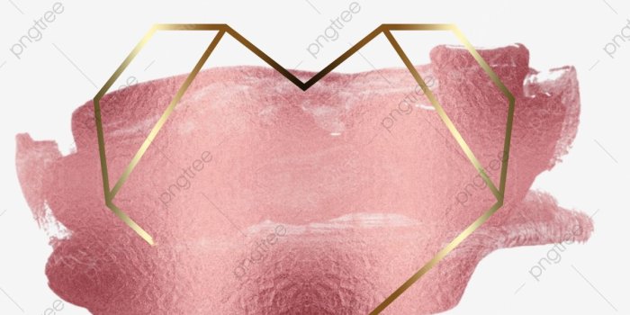 1200x1200 Geometric Heart Rose Gold Frame Png With Abstract Paint, Abstract