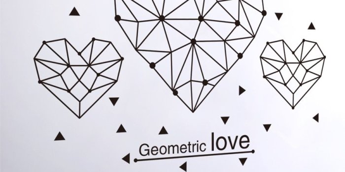 900x1200 Buy Wall Sticker DIY Creative Romantic Geometry Heart Shape Wall