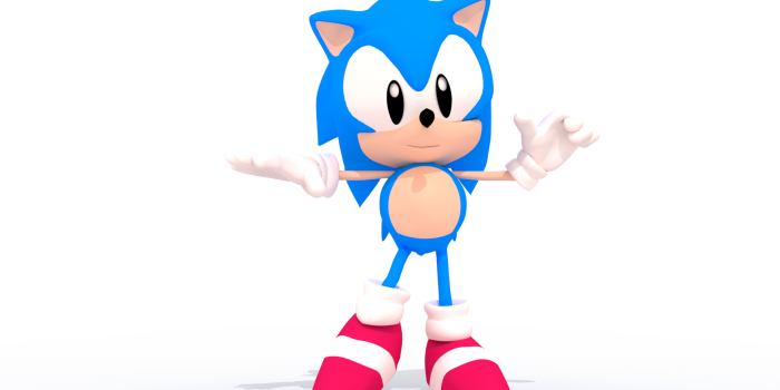 1920x1080 Retro Sonic The Hedgehog in 3D : blender