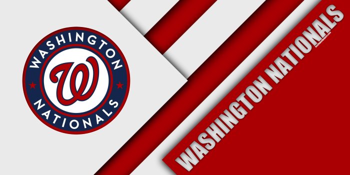 3840x2400 Download wallpapers Washington Nationals, MLB, 4k, red white