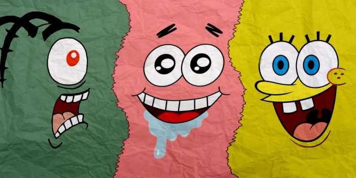 1366x768 Download Plankton, patrick, spongebob, cartoon, art wallpaper