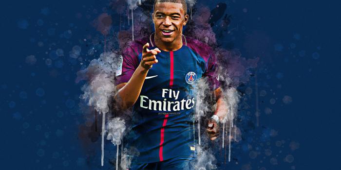 3840x2400 Download wallpapers Kylian Mbappe, 4k, creative art, French