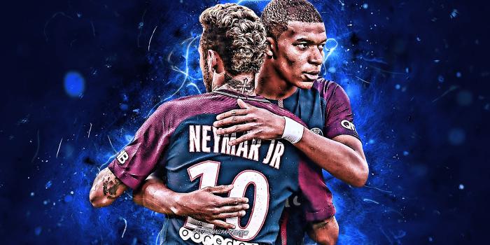 2880x1800 Download wallpapers Kylian Mbappe, Neymar, goal, football stars