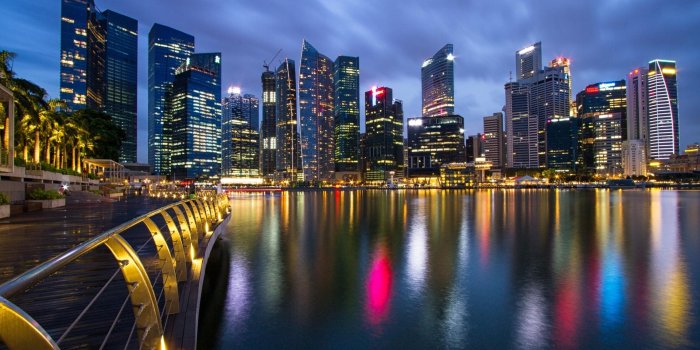 1920x1080 Download 1920x1080 Singapore Oceanfront At Night wallpaper