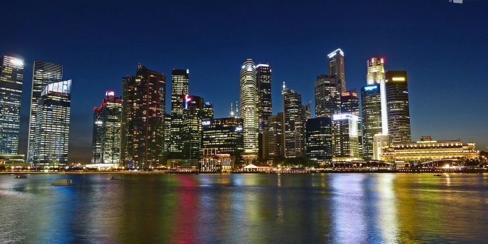 1920x1080 Free download Singapore Skyline at Night Wallpaper Singapore