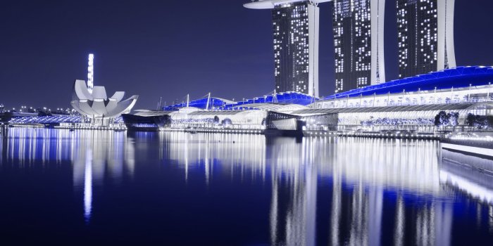 2800x2100 Download Marina Bay Sands Hotel, Singapore, Night View UltraHD