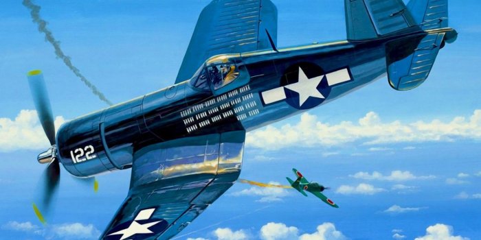 1332x850 Wallpaper Vought F4U Corsair, aviation, ww2, painting, airplane