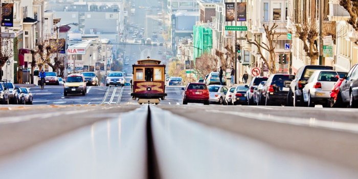 1332x850 Wallpaper car, city, USA, California, San Francisco, street, hill