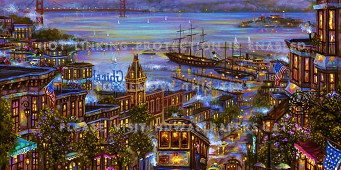 1152x922 san francisco houses bay cable car painting