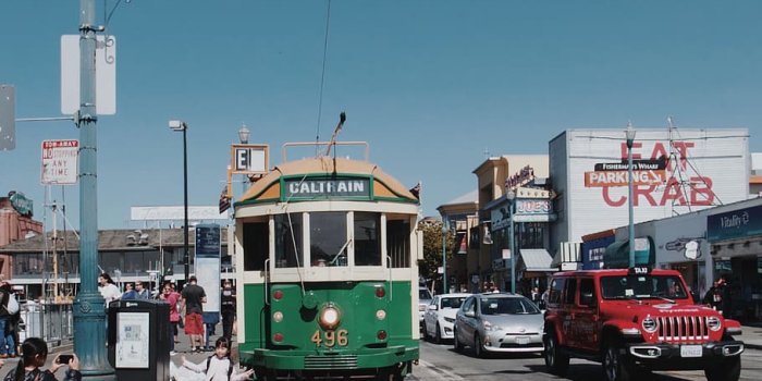 910x1365 HD wallpaper: san francisco, fisherman's wharf, usa, trolley, girl