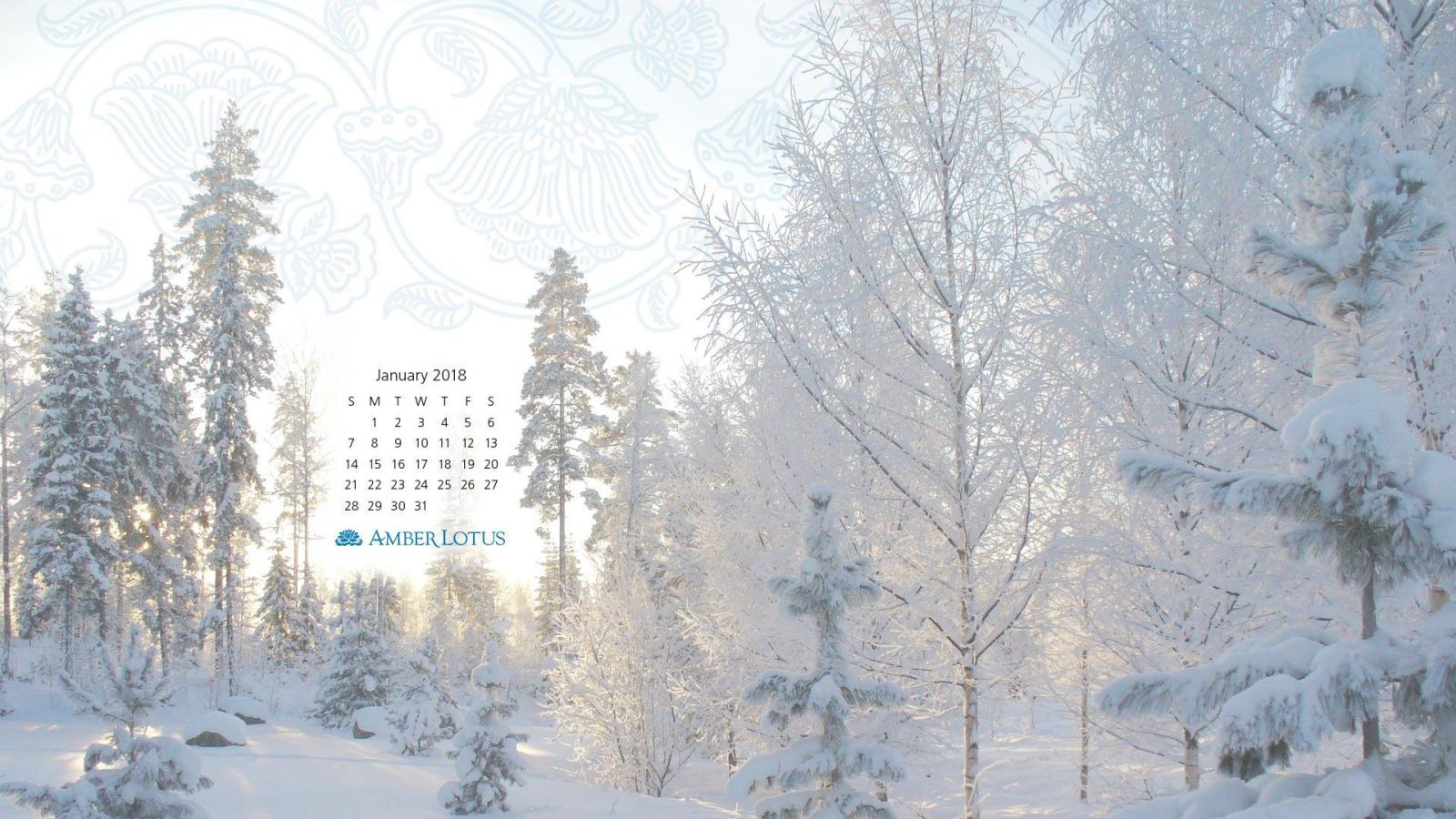 1920x1080 Desktop Wallpaper Calendar — January 2018 — Free to Download