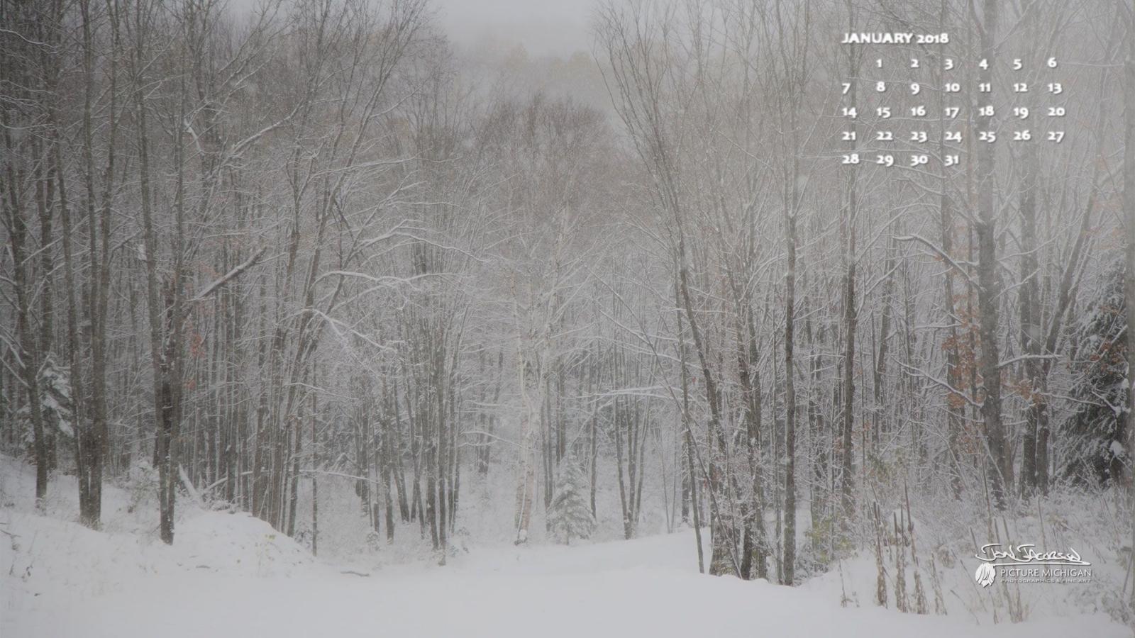1920x1080 January 2018 Desktop Calendar Wallpaper – Somewhere In The Upper