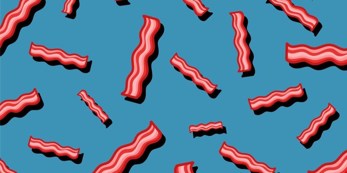 1400x875 Bacon pattern food wallpaper illustration | Free vector - 487681