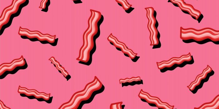 1400x875 Bacon pattern food wallpaper illustration | Free vector - 487695