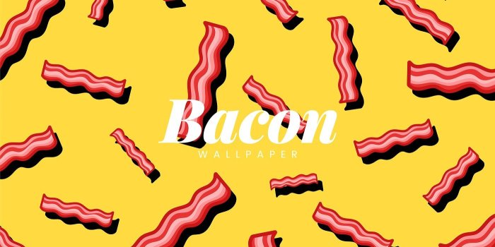 1400x875 Bacon pattern food wallpaper illustration | Free vector - 487659